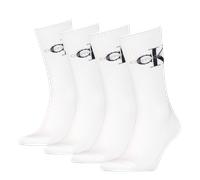 Socken CALVIN KLEIN JEANS "CKJ MEN SOCK 4P MONOGRAM ECOM", Damen, Gr. 43-46, weiß, Baumwollmischung, Socken Socken, mit Logo am Schaft (27331011-43) weiß
