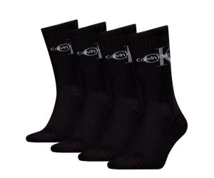 Socken CALVIN KLEIN JEANS "CKJ MEN SOCK 4P MONOGRAM ECOM", Herren, Gr. 39-42, schwarz, Baumwollmischung, Socken Socken, mit Logo am Schaft (75784828-39) schwarz
