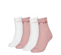 Socken CALVIN KLEIN JEANS "CKJ WOMEN SHORT SOCK 4P CUT LOGO ECOM", Damen, Gr. - (37/41), weiß (pink, weiß), Obermaterial: 66% Baumwolle, 31% Polyamid, 3% Elasthan, Socken Socken (93175755-0) pink, wei