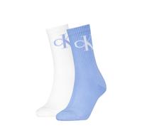 Socken CALVIN KLEIN JEANS "CKJ WOMEN SOCK 2P MONOGRAM", Damen, Gr. 35-38, sky blau, Baumwollmischung, normal, Socken Socken, mit extra breitem Bündchen, Cotton-Mix, elastisch (93565701-35) sky blau