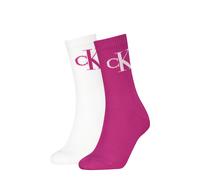 Socken CALVIN KLEIN JEANS "CKJ WOMEN SOCK 2P MONOGRAM", Damen, Gr. 39-42, fuchsia, Baumwollmischung, normal, Socken Socken, mit extra breitem Bündchen, Cotton-Mix, elastisch (37972606-39) fuchsia