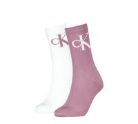 Socken CALVIN KLEIN JEANS "CKJ WOMEN SOCK 2P MONOGRAM", Mädchen, Gr. 35-38, rosa (vintage plum), Baumwollmischung, normal, Socken Socken, mit extra breitem Bündchen, Cotton-Mix, elastisch (28656924-35