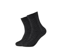 Socken CAMANO "Socken 2er Pack", Damen, Gr. 35-38, schwarz, 55% Polyacryl, 45% Polyamid, Zopfmuster, Socken Socken (75266210-35) schwarz
