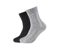 Sneakersocken CAMANO "warm & cozy", Damen, Gr. 39-42, schwarz mix, Materialmix, Socken Sneakersocken, mit Zopfmuster, Rippenbündchen (27304869-39) schwarz mix