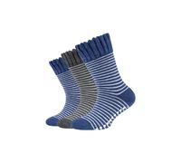 Socken CAMANO "3er Pack", Kinder, Gr. 35-38, blau (insignia blau), 85% Polyacryl, 12% Polyester, 3% Elasthan, gestreift, Socken Socken, 3er Pack Kuschelig warm dank weicher Qualität, Vollfrottee (2116