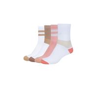 Socken CAMANO "4er Pack", Damen, Gr. 39-42, bunt (lantana), 72% Baumwolle, 20% Polyester, 6% metallisierte Fasern, 2% Elasthan, Colorblocking, Socken Socken, 4er Pack Dezente Lurex-Details für einen e