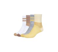 Socken CAMANO "4er Pack", Damen, Gr. 39-42, bunt (lemon grass), 72% Baumwolle, 20% Polyester, 6% metallisierte Fasern, 2% Elasthan, Colorblocking, Socken Socken, 4er Pack Dezente Lurex-Details für ein