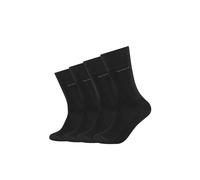 Camano Socken Soft Unisex – Baumwolle Komfortbund verstärkte Ferse/Zehe – 4er-Pack 39/42 Schwarz
