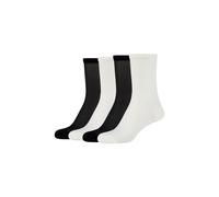 Socken CAMANO "Socken 4er Pack", Damen, Gr. 39-42, schwarz-weiß (schwarz, weiß), 47% Baumwolle, 45% Polyamid, 7% Polyester, 1% Elasthan, gestreift, Socken Socken (18168822-39) schwarz, weiß