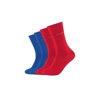 Camano Socken (4-Paar) mit innovativem Piquée-Bund, rot, blau SIZE,39-42|43-46