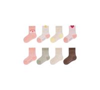 Socken CAMANO "8er Pack", Mädchen, Gr. 15-18, rosa (pink dogwood), 72% Baumwolle, 26% Polyamid, 2% Elasthan, gemustert, Socken Socken, 8er Pack Aus OCS zertifizierter Baumwolle, Ohne einengenden Gummi