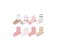 Socken CAMANO "8er Pack", Mädchen, Gr. 19-22, egret, 72% Baumwolle, 26% Polyamid, 2% Elasthan, gemustert, Socken Socken, 8er Pack Aus OCS zertifizierter Baumwolle, Ohne einengenden Gummibund (72177026