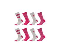 Socken CAMANO "8er Pack", Mädchen, Gr. 27-30, cabaret, 70% Baumwolle, 29% Polyamid, 1% Elasthan, gestreift, Socken Socken, 8er Pack Ohne drückenden Gummibund, Aus OCS zertifizierter Baumwolle (5620744