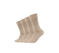 Camano Unisex Socken - Soft Socks, einfarbig, 4er Pack Sand 35-38