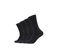 4er Pack camano Soft Bio-Baumwolle Crew Socken Herren 0005 - black 39-42