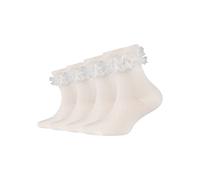 Socken CAMANO "ca-soft", Herren, Gr. 19-22, weiß (sanftes weiß), Baumwollmischung, unifarben, normal, Socken Socken, mit romantischem Rüschendesign (88276305-19)