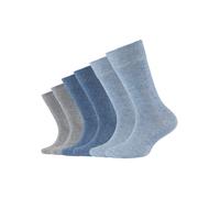 Socken CAMANO "ca-soft", Herren, Gr. 31-34, blau (jeans, mix meliert), Baumwolle, Elasthan, Polyamid, unifarben, normal, Socken Socken, mit Komfortbund und gepolsterten Zehen-/Fersenbereich (58662053-