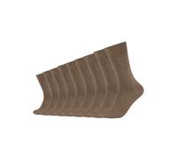 9er Pack camano Comfort Baumwoll Crew Socken 8700 - caramel melange 35-38