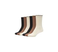 Socken CAMANO "comfort structured cotton 6er Pack", Damen, Gr. 35-38, egret mix, 70% Baumwolle, 28% Polyester, 2% Elasthan, Colorblocking, Socken Socken, 6er Pack, weicher, gerippter Bund ohne Einschn