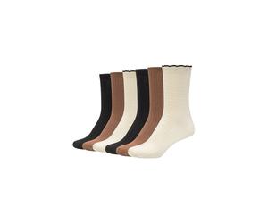Socken CAMANO "comfort structured cotton 6er Pack", Damen, Gr. 39-42, egret mix, 70% Baumwolle, 28% Polyester, 2% Elasthan, Colorblocking, Socken Socken, 6er Pack, weicher, gerippter Bund ohne Einschn