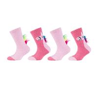 Socken CAMANO "COSY FANCY APPLICATION SOCKS", Kinder, Gr. 31-34, rosa (shocking pink), Elasthan, Polyester, unifarben, Socken Socken, mit elastischem Bund (23533702-31) shocking pink