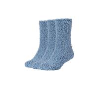 Socken CAMANO "cosy fuzzy 3er Pack", Damen, Gr. 35-38, ashley blau, 69% Polyester, 29% Polyester, 2% Elasthan, uni, Socken Socken, 3er Pack Wärmende, kuschelige Qualität für kalte Tage, Extra weich (3