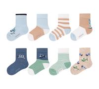 Socken CAMANO "Babysocken ca-soft 8er Pack", Mädchen, Gr. 15-18, angel falls, 72% Baumwolle, 26% Polyamid, 2% Elasthan, gemustert, Socken Socken, 8er Pack Aus OCS zertifizierter Baumwolle, Ohne eineng