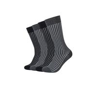 Socken CAMANO "ca-soft shadow bold stripes 4er Pack", Herren, Gr. 43-46, anthrazit melange, 82% Baumwolle, 16% Polyamid, 2% Elasthan, gestreift, Socken Socken, 4er Pack Ca-soft Piqué Bund ohne Druck,