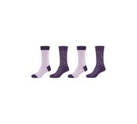 Socken CAMANO "Socken 4er Pack", Damen, Gr. 35/38, lila (mulberry lila), 76% Baumwolle 22% Polyamid 2% Elasthan, Colorblocking, Socken Socken (38884962-35) mulberry lila