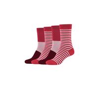 4er Pack camano Soft Stripe Crew Socken Damen 4490 - rose wine 35-38