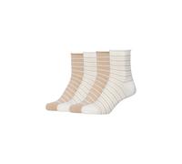 4er Pack camano Soft Bio-Baumwolle Striped Ankle Socken Damen 1201 - offwhite 35-38