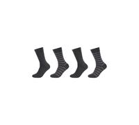Socken CAMANO "Socken 4er Pack", Damen, Gr. 43-46, schwarz (anthrazit melange), 68% Baumwolle, 30% Polyamid, 2% Elasthan, gestreift, Socken Socken (88110723-43) anthrazit melange