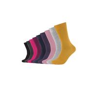 Socken CAMANO "Socken 9er Pack", Damen, Gr. 39-42, pink (chalk pink mix), 80% Baumwolle, 17% Polyamid, 3% Elasthan, uni, Socken Socken (49365112-39) chalk pink mix