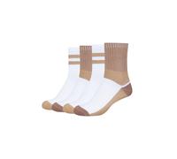 Socken CAMANO "Socken silky touch colourblock Lurex 4er Pack", Damen, Gr. 39-42, natural, 72% Baumwolle, 20% Polyester, 6% Metallische Fasern, 2% Elasthan, Colorblocking, Socken Socken, 4er Pack Dezen