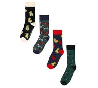 Socken CAPELLI NEW YORK, Damen, Gr. 41-46, bunt (multi), Obermaterial: 63% Baumwolle, 35% Polyamid, 2% Elasthan, Socken Socken, buntes 4er Pack mit verschiedenen Hundemotiven (54882962-41) multi