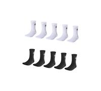 Socken CHAMPION "10Pack Crew Sock", Damen, Gr. 35-38, schwarz-weiß (wht, nbk), Obermaterial: 78% Polyester, 18% Baumwolle, 4% Elasthan, Socken Socken, 10er-Pack, für sportive Aktivitäten, sportlicher