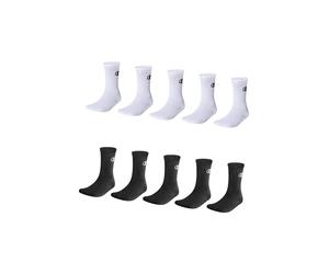 Socken CHAMPION "10Pack Crew Sock", Damen, Gr. 39-42, schwarz-weiß (wht, nbk), Obermaterial: 78% Polyester, 18% Baumwolle, 4% Elasthan, Socken Socken, 10er-Pack, für sportive Aktivitäten, sportlicher 