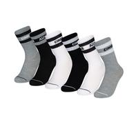 Socken CONVERSE "CHN BASIC WORDMARK CREW 6PK", Mädchen, Gr. 23-27, grau (dk grau heat), Obermaterial: 97% Polyester, 3% Elasthan, Socken Socken, für Children, im 6er-Pack, mit Elasthan-Anteil, weiches
