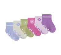 Socken CONVERSE "CHN CORE 6PK GRIP INF TOD SCKS", Mädchen, Gr. 68/80 (6/12), bunt (mystic sky), Obermaterial: 54% Baumwolle, 41% Polyester, 5% Elasthan, Socken Socken, 6 Paar im Set, weiches, hautfreu