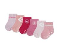 Socken CONVERSE "CHN CORE 6PK GRIP INF TOD SCKS", Mädchen, Gr. 86-92, new found bl, Obermaterial: 52% Baumwolle, 43% Polyester, 5% Elasthan, Socken Socken, im 6er-Pack, aus Baumwolle, Polyester und El
