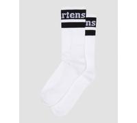 Socken DR. MARTENS "Athletic Logo Organic Cotton Blend Socken", Herren, Gr. 42-48, schwarz (weiß, schwarz), Baumwolle, Elasthan, Polyamid, Polyester, normal, Socken Socken, mit vertärktem Fersen- und 