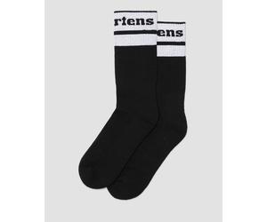 Socken DR. MARTENS "Athletic Logo Organic Cotton Blend Socken", Herren, Gr. 42-48, schwarz-weiß (schwarz, weiß), Baumwolle, Elasthan, Polyamid, Polyester, normal, Socken Socken, mit vertärktem Fersen-