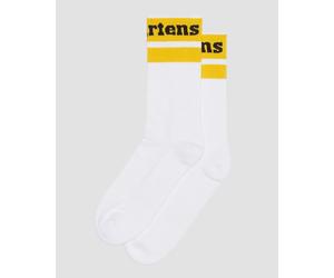 Socken DR. MARTENS "Athletic Logo Organic Cotton Blend Socken", Herren, Gr. 42-48, weiß, gelb, Baumwolle, Elasthan, Polyamid, Polyester, normal, Socken Socken, mit vertärktem Fersen- und Zehenbereich,