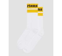Socken DR. MARTENS "Athletic Logo Organic Cotton Blend Socken", Herren, Gr. 42-48, weiß (weiß, gelb), Baumwolle, Elasthan, Polyamid, Polyester, normal, Socken Socken, mit vertärktem Fersen- und Zehenb