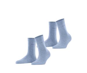 Socken ESPRIT "Basic Easy", Damen, Gr. 39-42, blau (jeans), Baumwollmischung, unifarben, normal, Socken Socken, ohne einschneidendes Bündchen, Basic-Socke, Uni-Strümpfe atmungsaktiv (95758637-39) jean