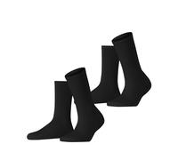 ESPRIT Damen Socken Basic Tennis 2-Pack W SO Baumwolle einfarbig 2 Paar, Mehrfarbig (Schwarz 0060), 39-42