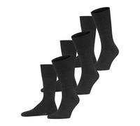 Socken FALKE "Airport", Damen, Gr. 43-44, 3080, anthrazit melange, Obermaterial: 60% Schurwolle, 23% Baumwolle, 15% Polyamid, 2% Elasthan, unifarben, Socken Socken, im praktischen 3er-Bundle, mit Meri