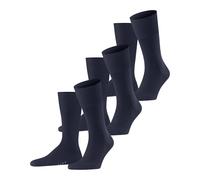 Socken FALKE "Airport", Damen, Gr. 45-46, 6370, schwarz navy, Obermaterial: 60% Schurwolle, 23% Baumwolle, 15% Polyamid, 2% Elasthan, unifarben, Socken Socken, im praktischen 3er-Bundle, mit Merinowol