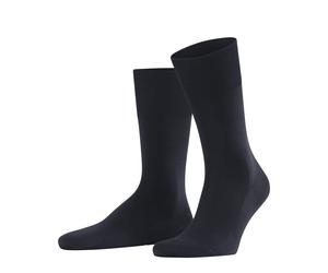 Socken FALKE "ClimaWool", Herren, Gr. 39-40, blau (schwarz navy), Materialmix, unifarben, Socken Socken, aus klimaregulierender Wolle-Lyocell Mischung atmungsaktiv (36268460-39) schwarz navy
