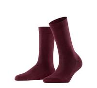 Falke Damen Socken Family W nachhaltige Baumwolle einfarbig Rot Barolo 35-38